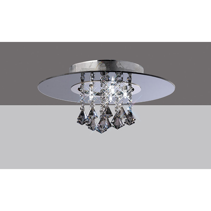 Lopez Flush Mount, Smoked Mirror, 5 Light