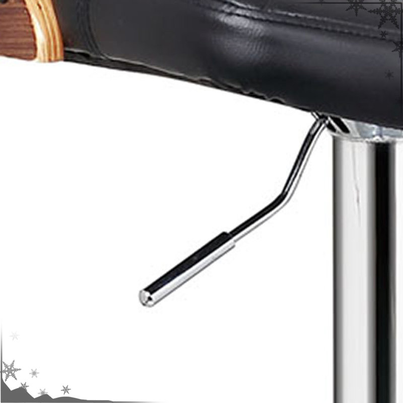 Tabouret de bar pivotant réglable de style rétro avec dossier et finition diamantée, hauteur de 61 à 82 cm, rotation à 360°, design moderne, noir, assise contemporaine avec éléments métalliques américains, pivotant, style rétro, structure