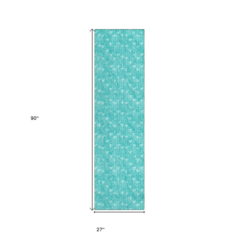 Tapis de couloir extérieur 8 po Turquoise