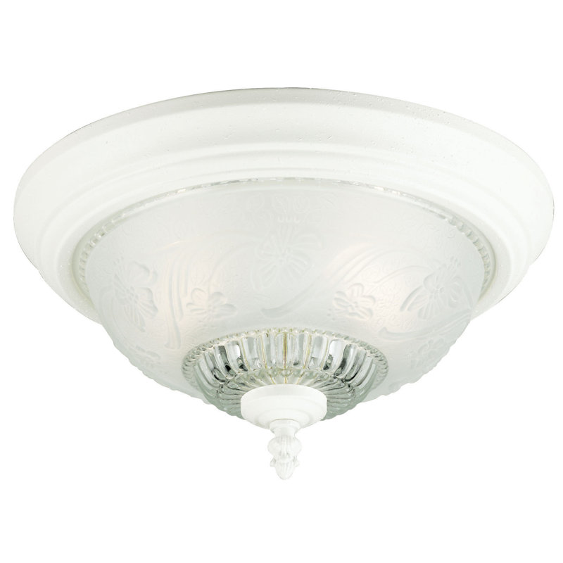 Westinghouse Harmony Vintage White Glass Floral Flush Ceiling Light