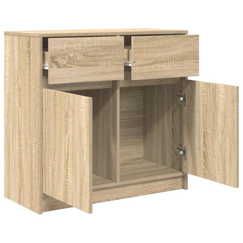 Sideboard With Drawer 80X34x76 Cm Engineered Wood, Sonoma Oak