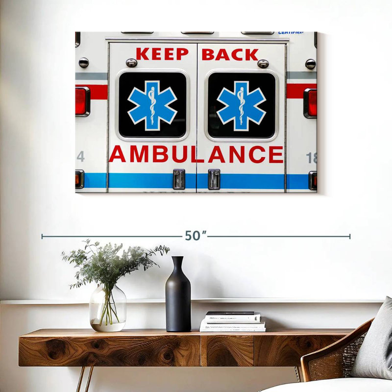 Panneau d'avertissement d'ambulance, H 26 po x l 39 po