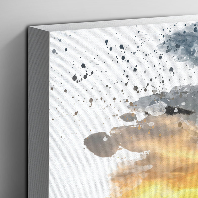 Geese Sunset - Wall Art, 50cm H x 76cm W, Wrapped Canvas