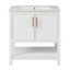 Meuble-lavabo de 30 pouces avec lavabo en céramique et rangement polyvalent - idéal pour les petites salles de bain