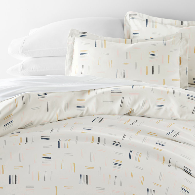 Ensemble de housse de couette Geo Dash, Blanc, Très grand