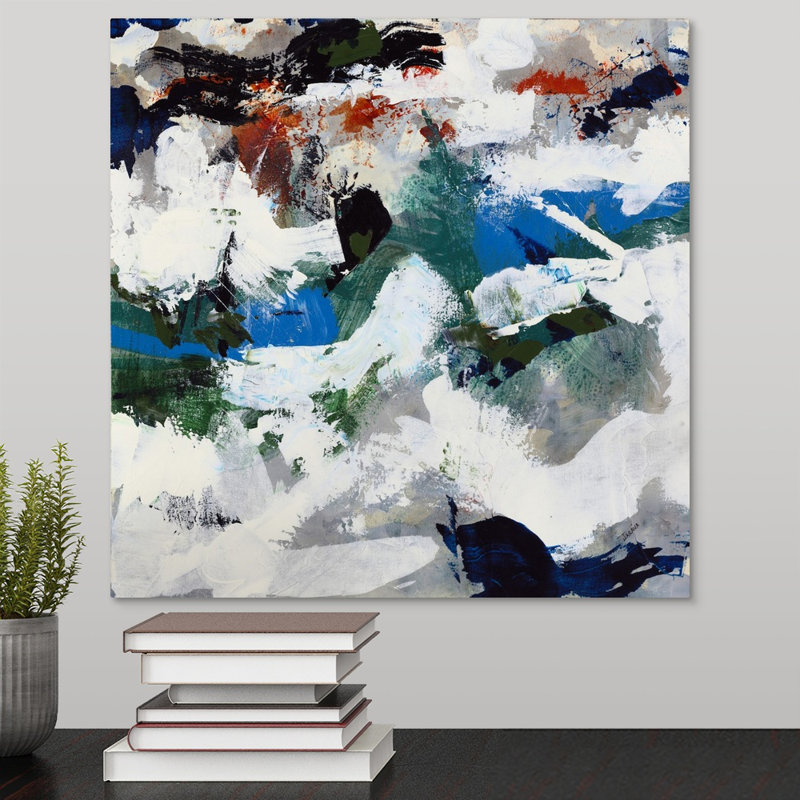 « escape ii », peinture sur toile, H 16 po x l 16 po x P 1,25 po, Toile tendue