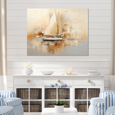 Voilier sur la mer, impression sur toile