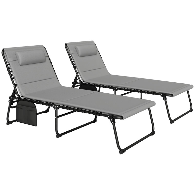 189cm Long Chaise Lounge Set, Light Grey
