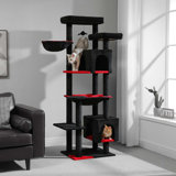 69" Tall Cat Tree Tower For Indoor Large Cats With Super Large Hammock, Scratching Posts, Condo House And Large Top Perch,Cat Bed,Cat House