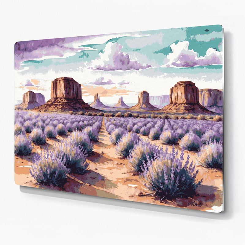 «Southwestern Plants Desert Lavender», art mural gris en métal 161, H 132 po x l 168 po x P 0,05 po