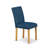 3 Piece Dining Room Set Contains a Round Dining Table with Pedestal and 2 Oasis Blue Faux Leather Upholstered Chairs, Oak-532947310-533055315