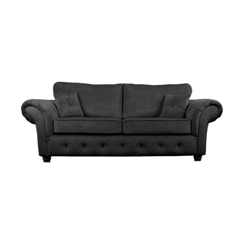 Lila 3 Seater Velvet Sofa, Black