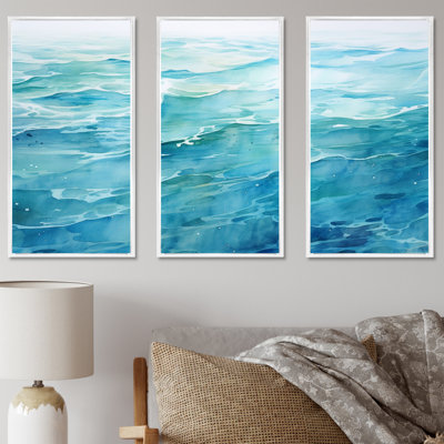 «Blue Ocean In Motion Scenery VI», ensemble d'art mural sur toile océan
