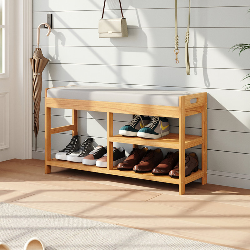 Jonestown Linen Upholstered Storage Bench, Natural