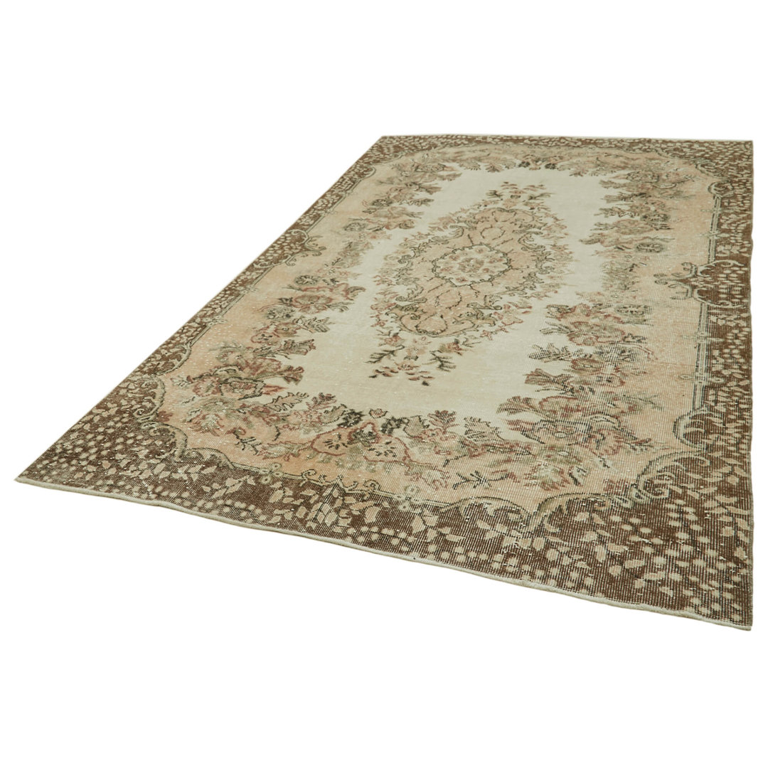 Vintage Beige Vintage Wool Handmade Area Rug