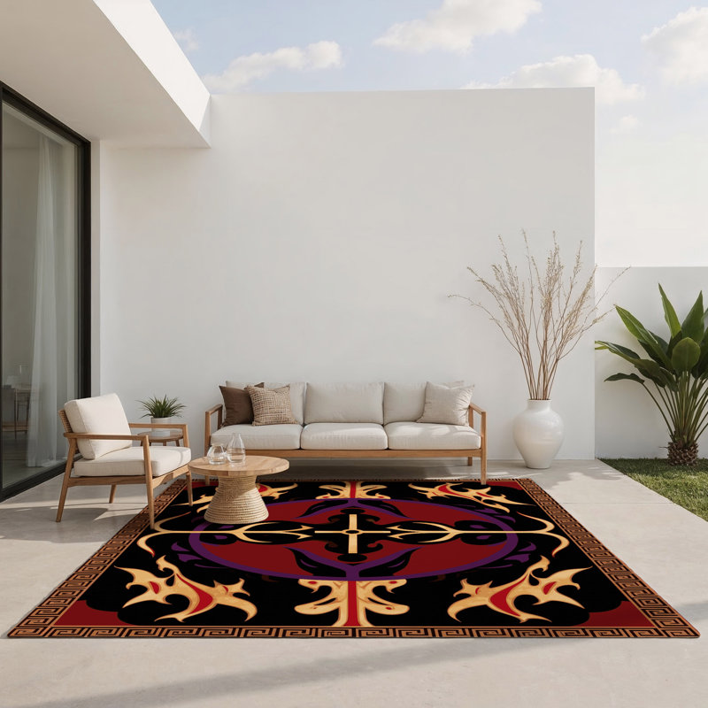Tapis intérieur et extérieur Luminous Fleur, Rectangle 4pi x 6 pi