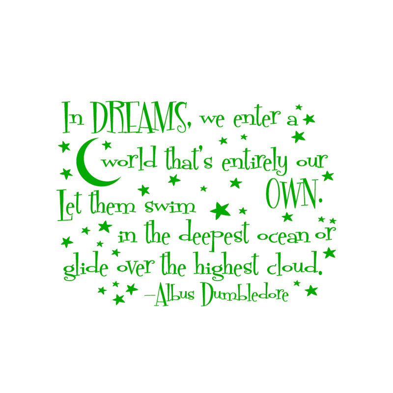 Adhésif décoratif «In Dreams We Entrée A World», Vert tilleul