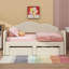Lit de jour simple rembourré en tissu avec dossier rembourré doux-414094524