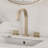 8" Widespread 3-Hole Bathroom Faucet With Brushed Gold Finish, Dual Square Handles & Removable Aerator