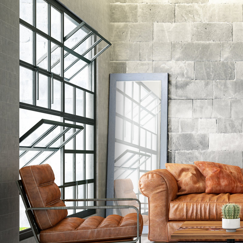 Migel Mirror, 61" x 25", Distressed Silver