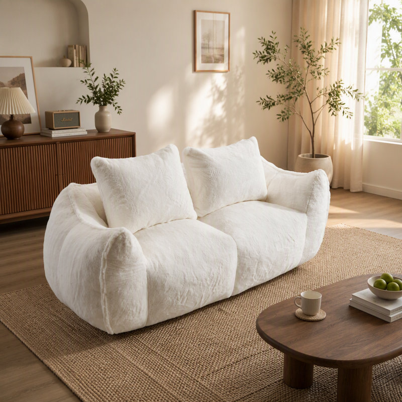 Canapé pouf deux places Chase Lounge Chaise, Blanc