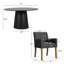 Ensemble de table de salle à manger 4 personnes Woodcroft avec table ronde unie et 4 fauteuils rembourrés en tissu-130545129