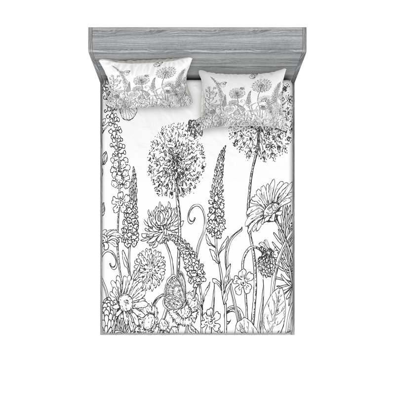 Drap-housse et coussin décoratif Ambesonne, Ensemble de draps pour très grand lit californien