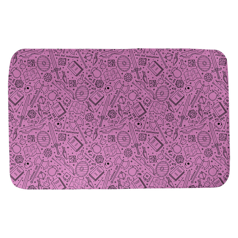 Tapis pour salle de bain rpg Leffel, l 17 po x L 24 po, Rose / Noir