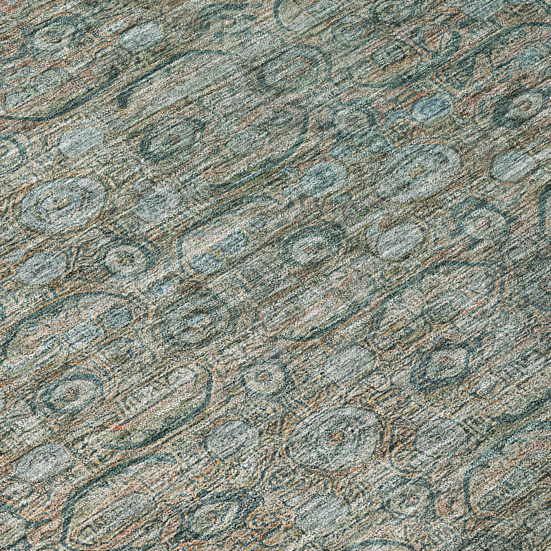 Teal Synthetic Washable Non-Slip Indoor/Outdoor Rug 27" x 90"