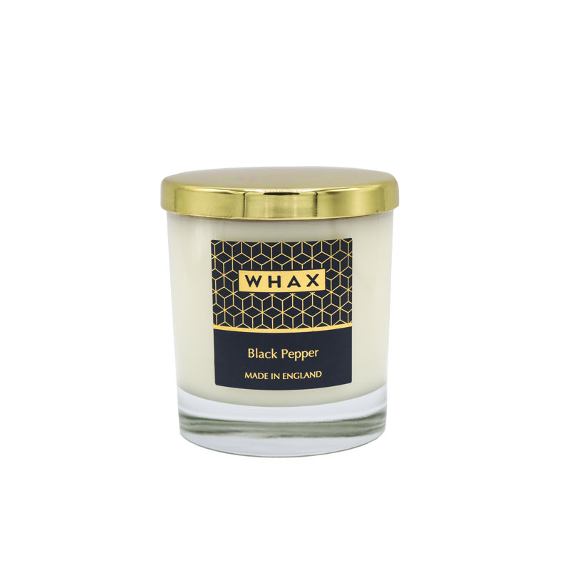 Black Pepper Scented Jar Candle with Glass Holder