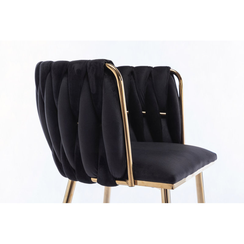 Chaise de salle à manger en velours avec pieds Design