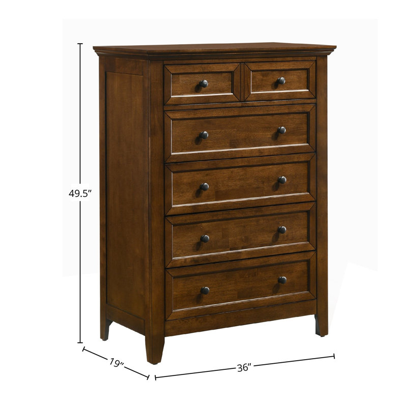 Bletsoe 5-Drawer Chest, Brown