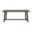 Table de salle à manger d'extérieur en bois d'acacia, finition gris sablé et noir
