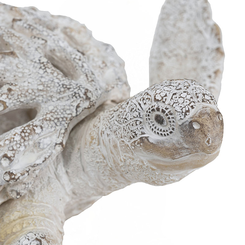 Statue de tortue en polyrésine décorative 13,2 x 12,2 x 3,9 po