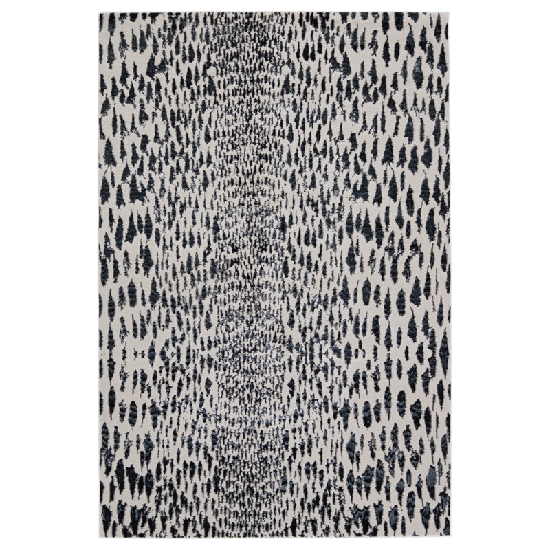 Tapis noir à imprimé animalier Malilla, Rectangle 9 pi 6 po x 13 pi