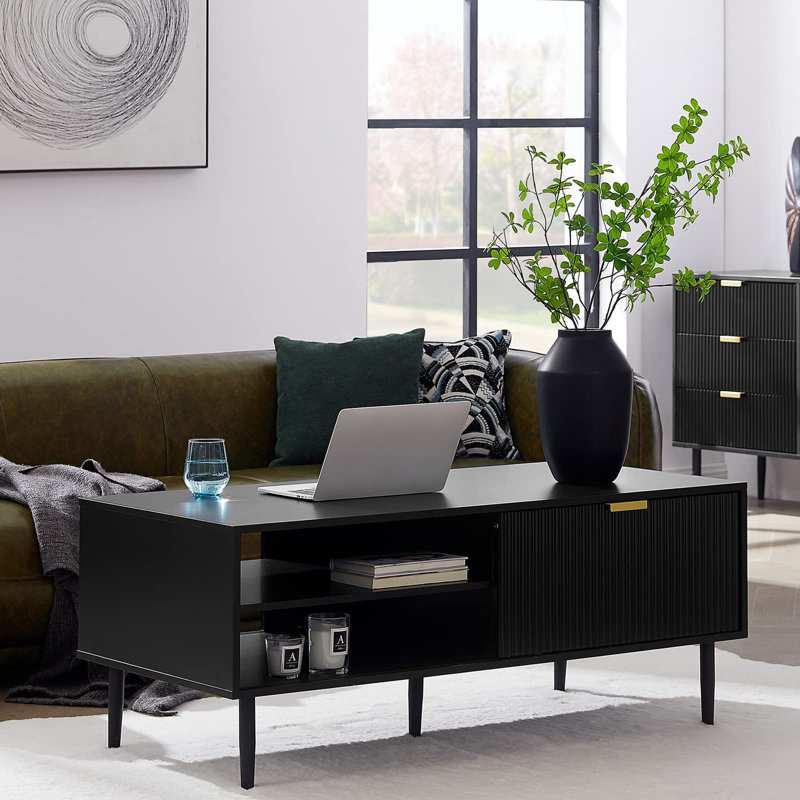Table basse simple Nabeeha, Noir, Noir