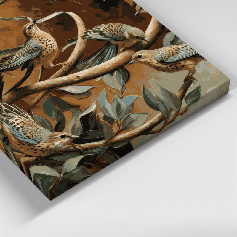«Birds Speckled Mousebird», art mural sur toile, H 8 po x l 8 po