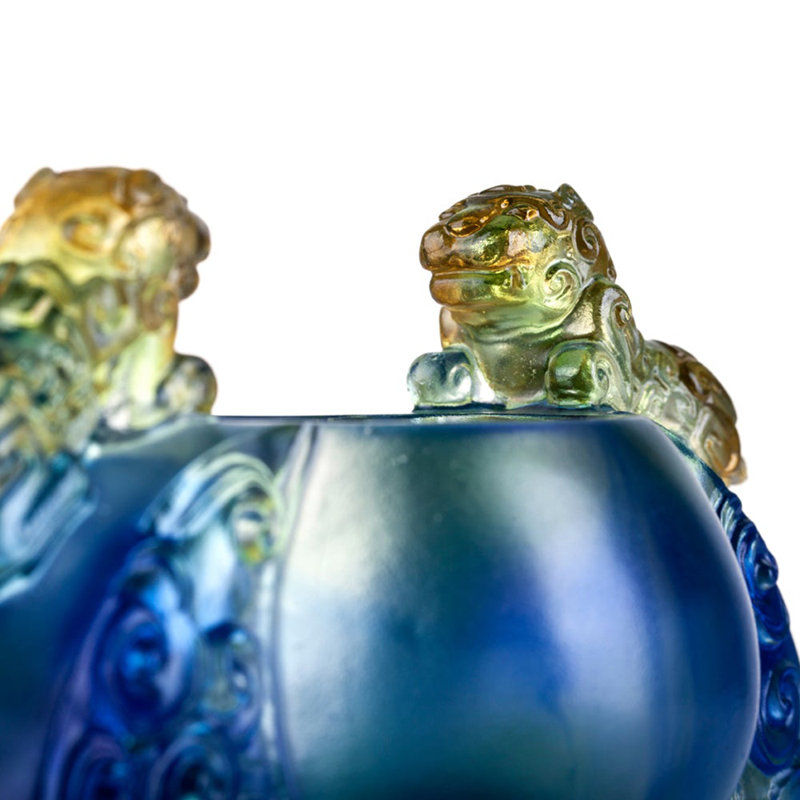Vessel, Chinese Ding, a Majestic Duo Sculpture