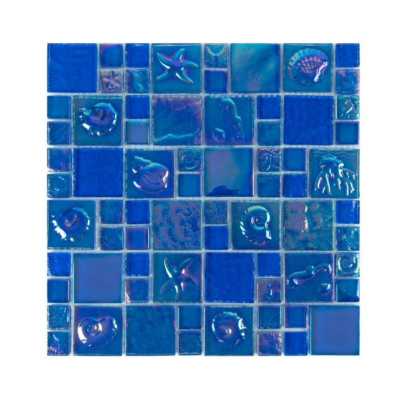 Reflections Glass Versailles Mosaic Tile, Ocean Bay