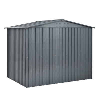 Remise en métal avec portes doubles, en acier galvanisé robuste, H 72,8 po x l 68,9 po x l 87,8 po, pour l'équipement et les outils de pelouse