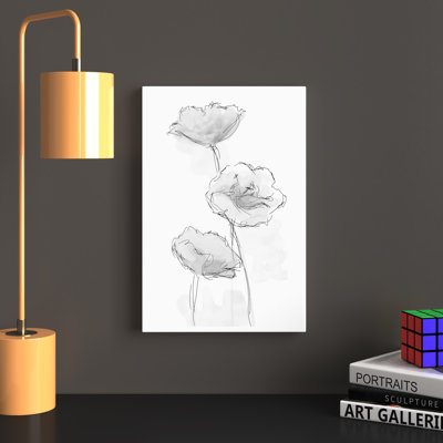 «Watercolor Flower Sketch», reproduction sur toile tendue