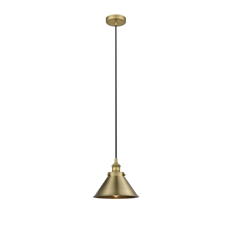 Luminaire suspendu conique à 1 lumière Robert, Laiton brossé