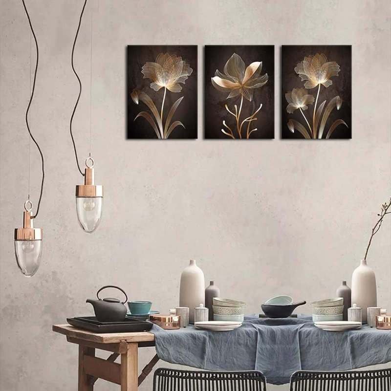 3 Piece Wrapped Canvas Print, 40 cm H x 30 cm W
