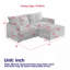 Canapé en tissu avec causeuse en velours côtelé avec 1 repose-pieds pour le salon, canapé modulaire en L 2 places avec repose-pieds, canapé rembourré à 2 places de grande taille avec 2 coussins-1859794091-1859794084-1859794090