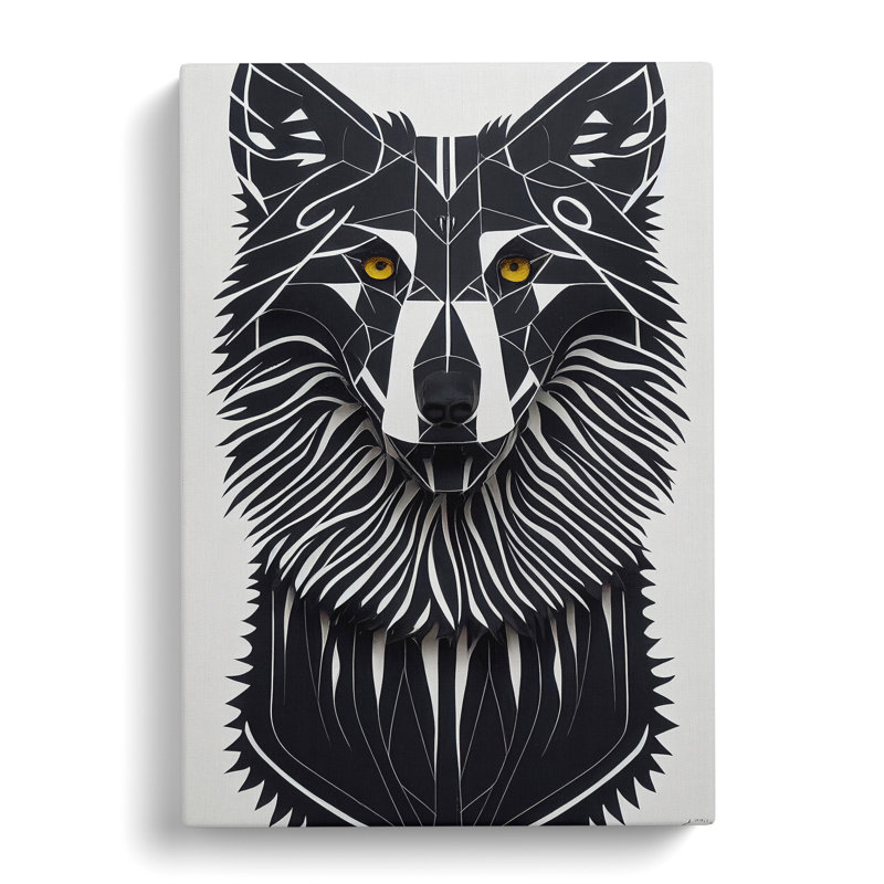 Wolf In Abstract No.5 - Print, Wrapped Canvas, 60cm H x 40cm W, No Matte
