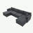 6 Seat Sleeper Sofa Bed With Ottomans,Oversized Indoor Furniture For Living Room-651290176