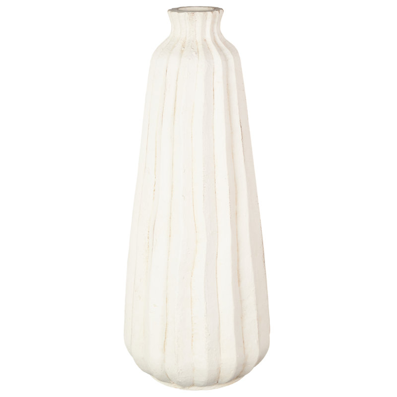 Magnesium Oxide Vase With Carved Grooves