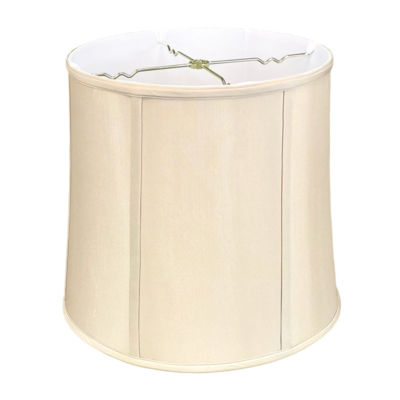 Abat-jour tambour en soie / shantung (araignée), Beige, H 16 po x l 16 po x P 16 po