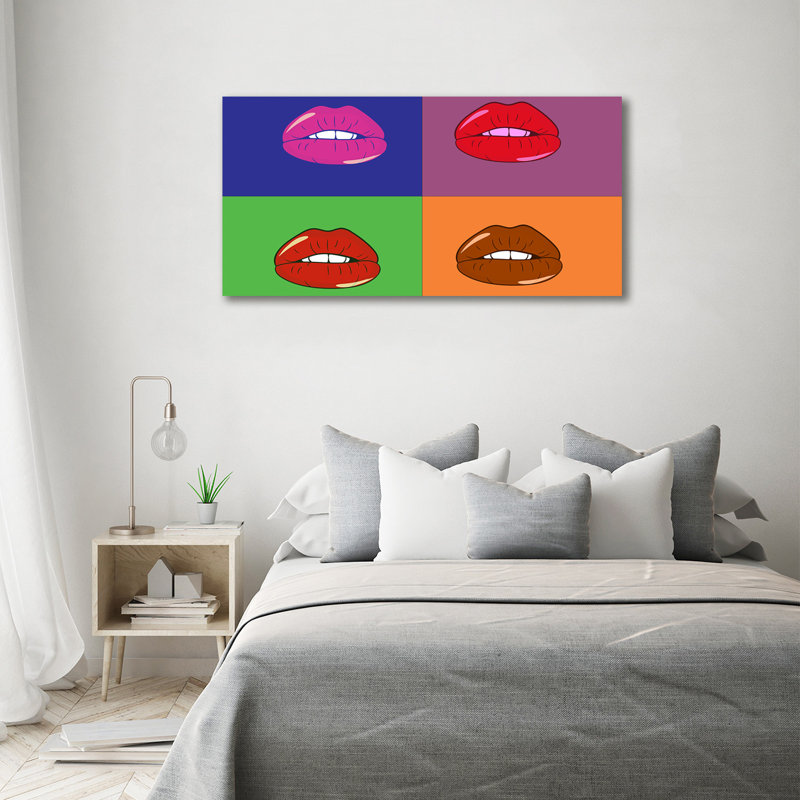 Colourful Lips - No Frame Print on Canvas