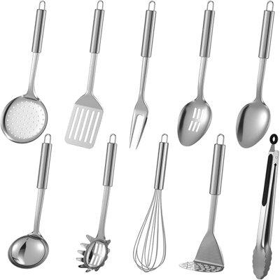 10-Piece Stainless Steel Cooking Utensil Set